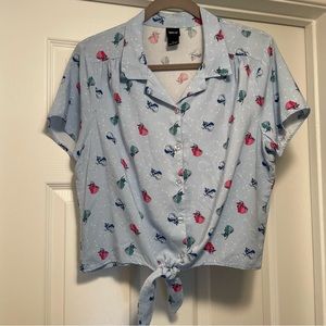 BoxLunch Disney Sleeping Beauty Fairies tie front top